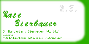 mate bierbauer business card